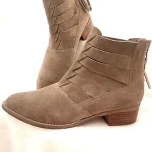 Volatile Taupe Layered Ankle Booties